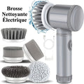 Brosse de nettoyage électrique rotative, brosse de nettoyage sans fil pour salle de bain avec 5 têtes interchangeables